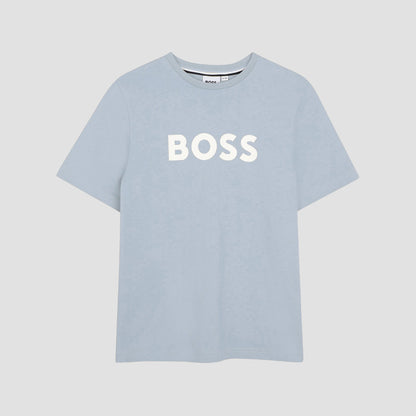男童浅蓝色Logo棉T恤