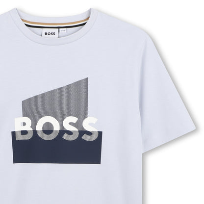男童淡蓝色Logo棉T恤