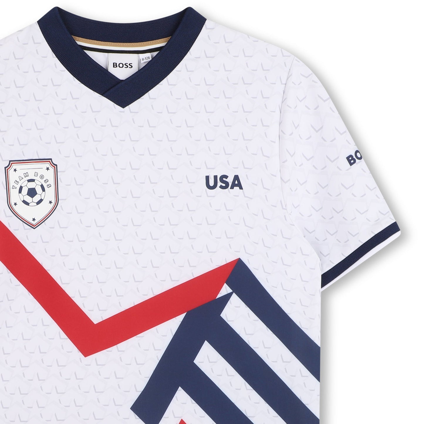 男童白色足球世界杯T恤