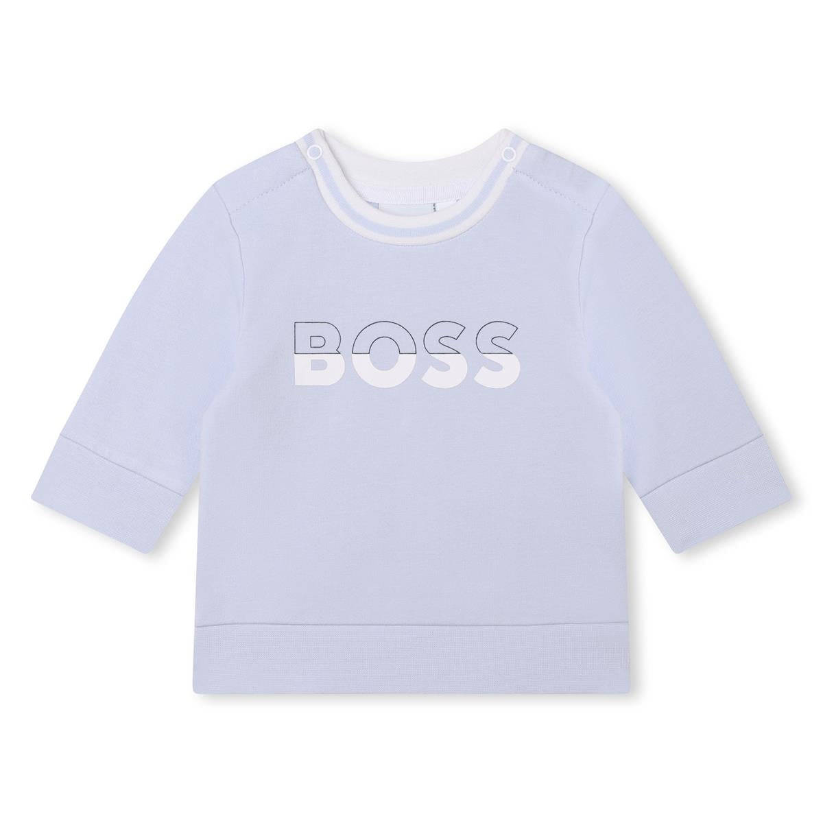 男婴浅蓝色Logo棉卫衣