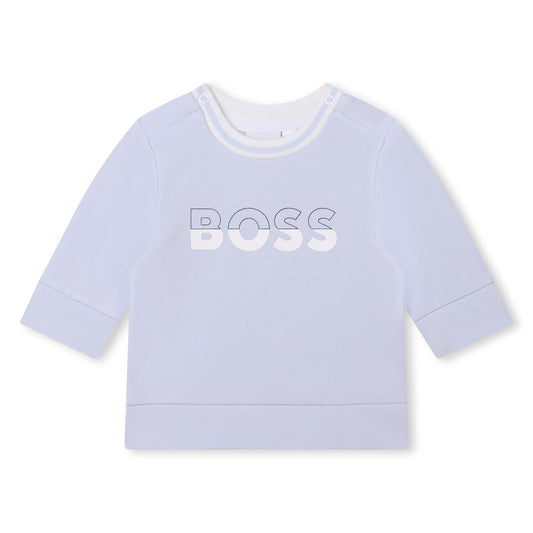 男婴浅蓝色Logo棉卫衣