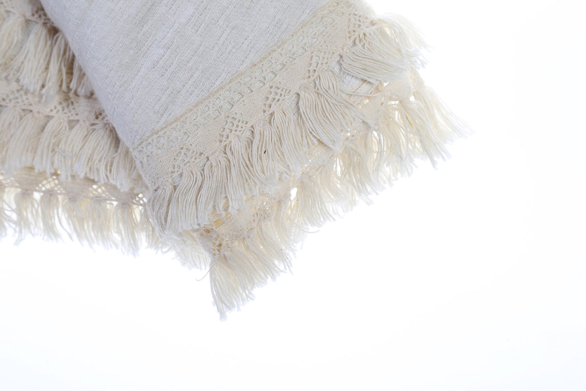 Girls Beige Flower Printed Trims Cotton 'Yana' Jacket