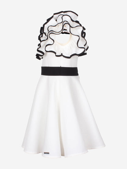 Girls Frilly Glamour Dress in White