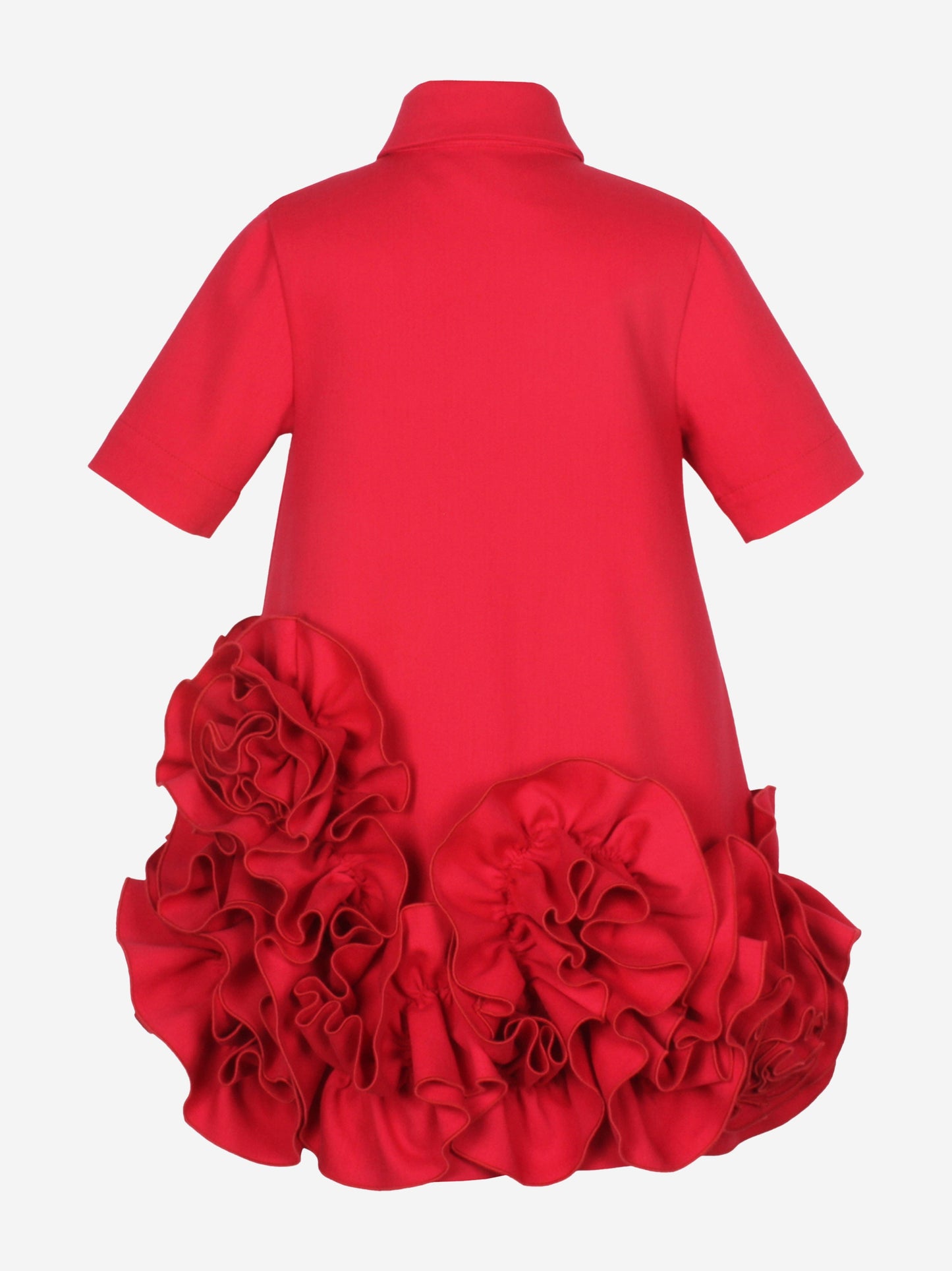 Jessie And James Girls Dream On Frilly Flower Dress in Red