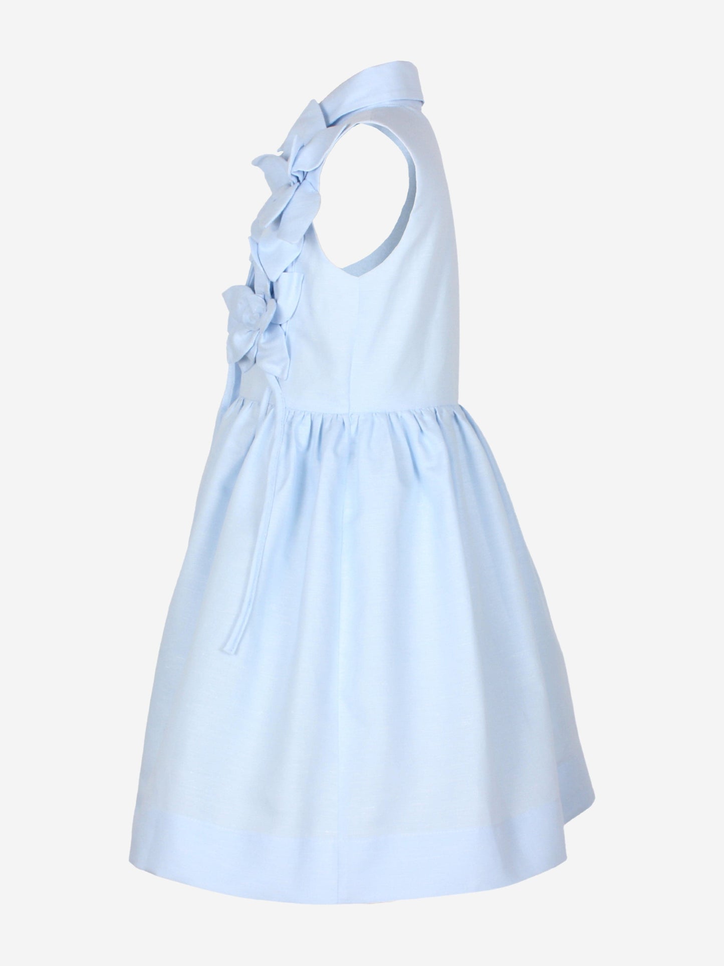 Jessie And James Girls Evergreen Flower Dress in Blue