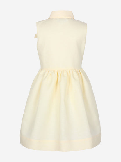 Jessie And James Girls Evergreen Flower Dress in Yellow