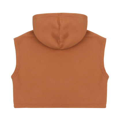 儿童棕色连帽背心
