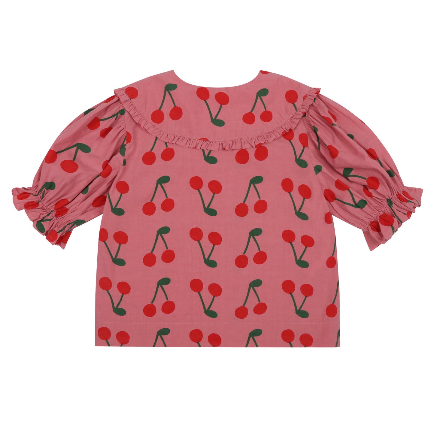 女童粉色印花棉衬衫