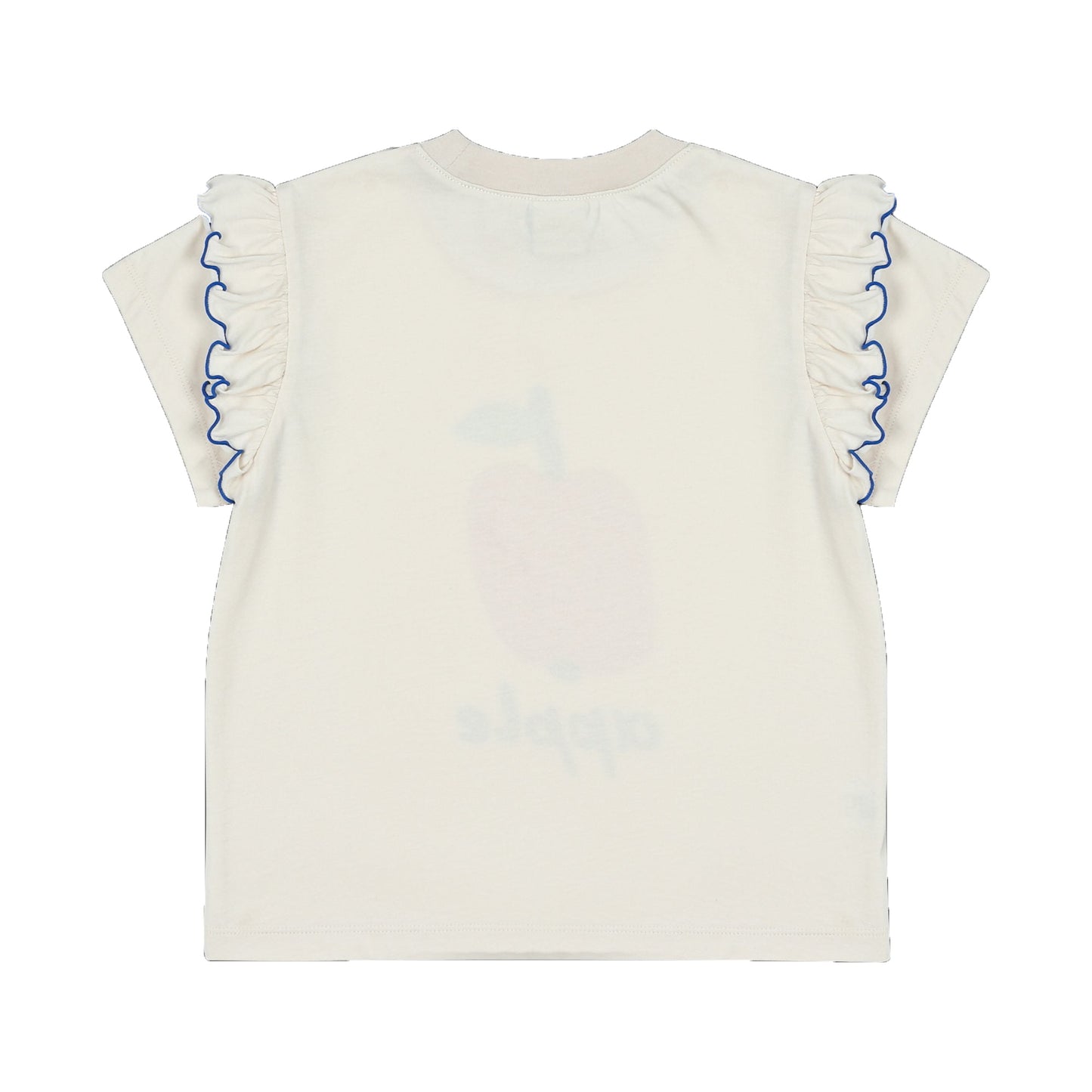 女童象牙白印花棉T恤