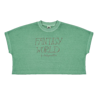 女童绿色Logo棉T恤