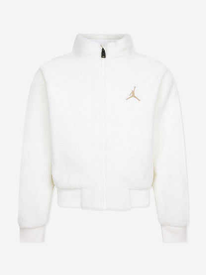 Jordan Girls Jumpman Sherpa Jacket in Ivory