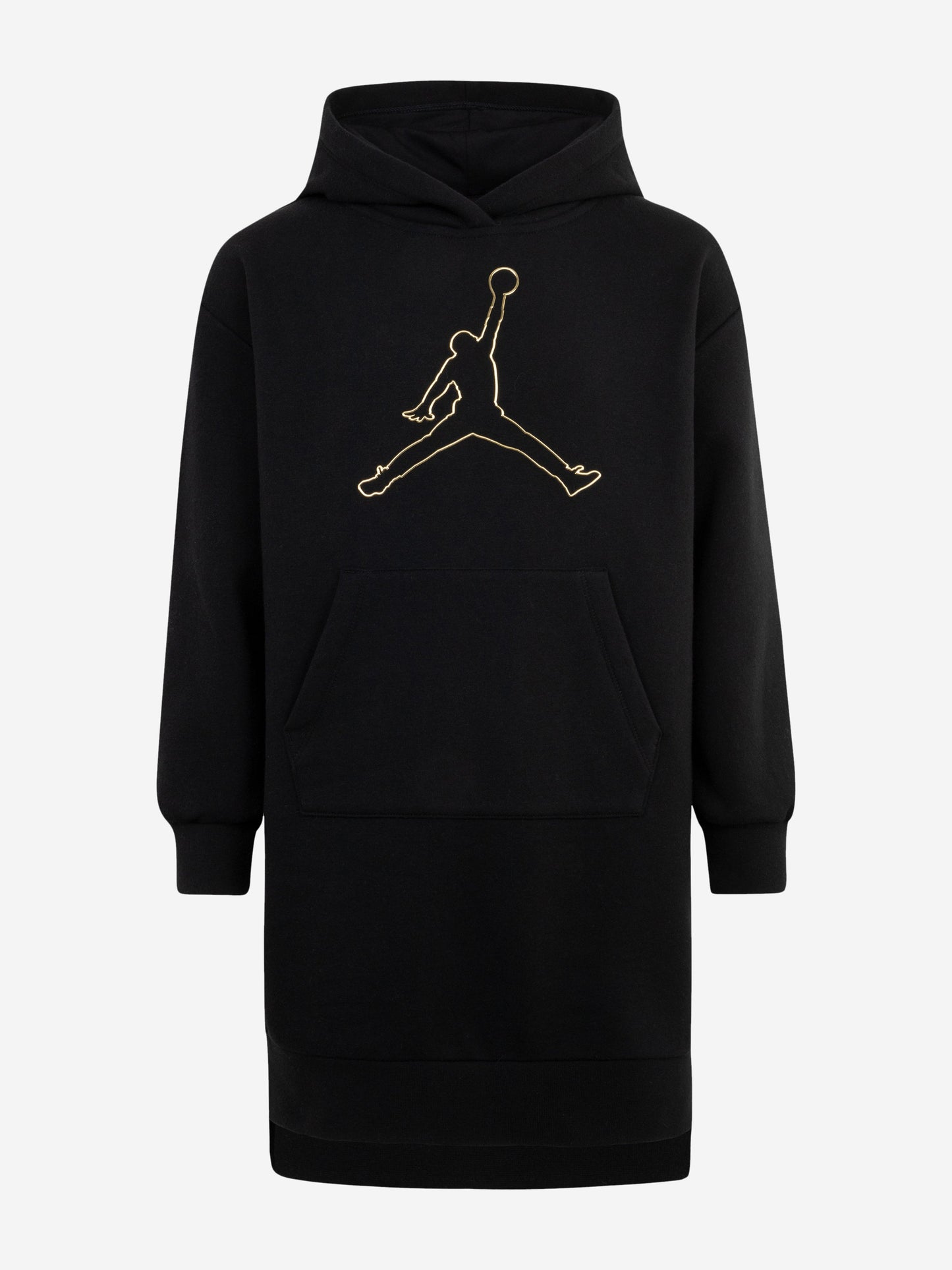 Girls Hooded Sweater Dress in Black