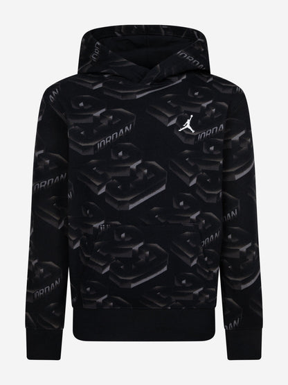 Boys 23 Fade Away Hoodie in Black