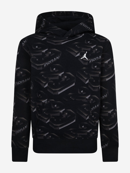 Boys 23 Fade Away Hoodie in Black