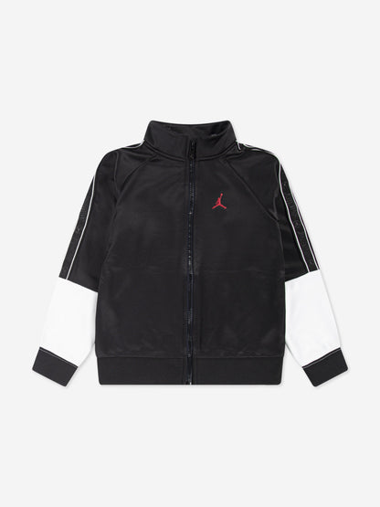 Kids Colourblock Tricot Taping Tracksuit in Black