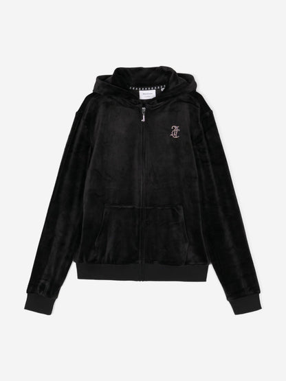 Juicy Couture 女童 Diamante Logo 拉链上衣（黑色）