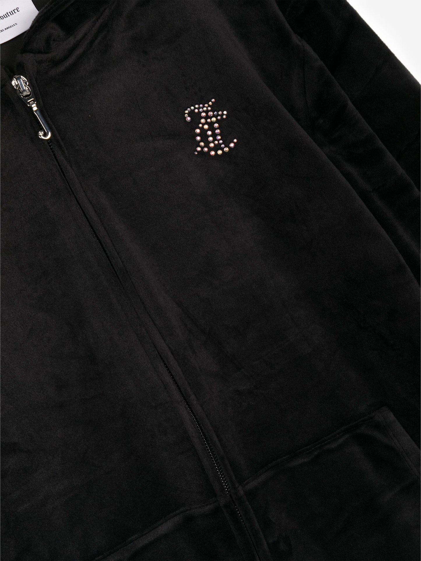Juicy Couture 女童 Diamante Logo 拉链上衣（黑色）