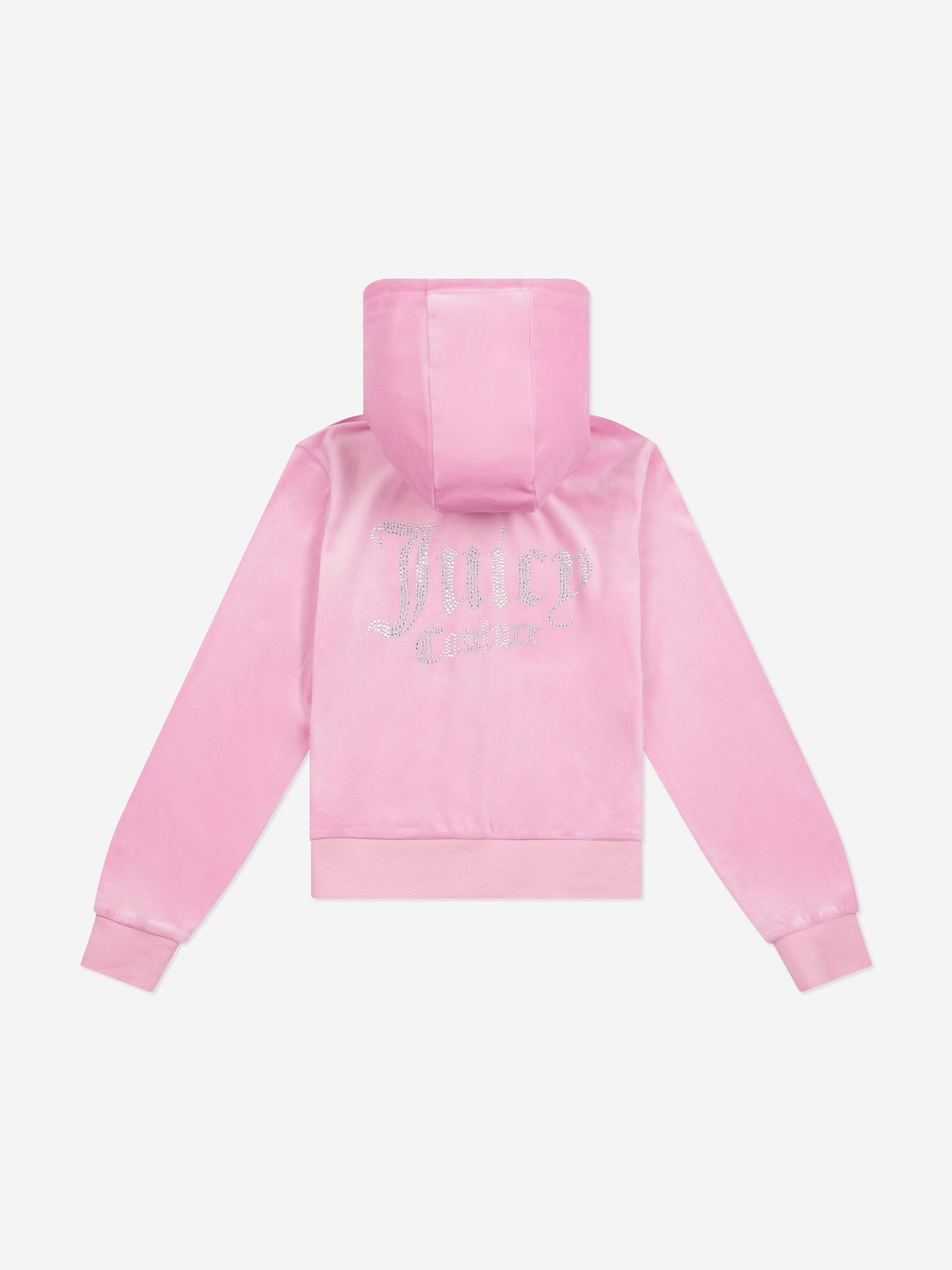 Juicy Couture Girls Diamante Logo Zip Up Top in Pink