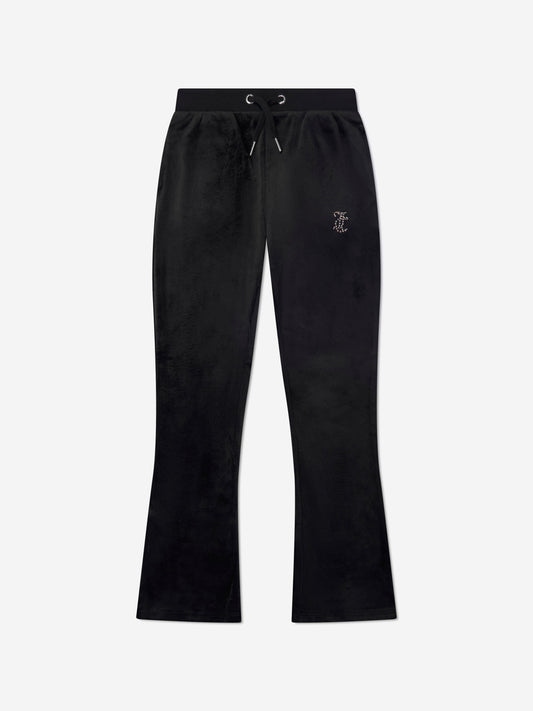 Juicy Couture 女童 Diamante Logo 喇叭裤（黑色）