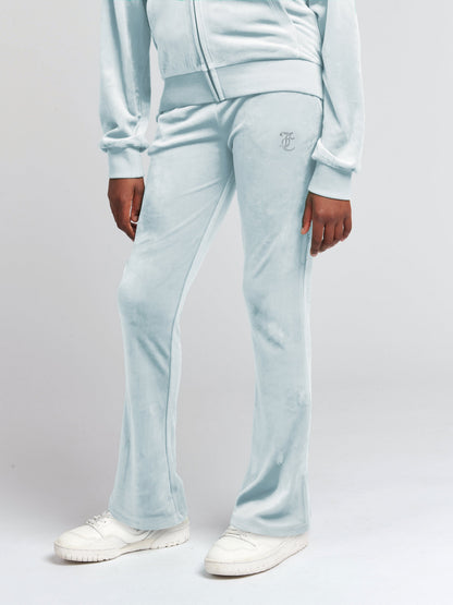 Juicy Couture Girls Diamante Logo Bootcut Joggers in Blue