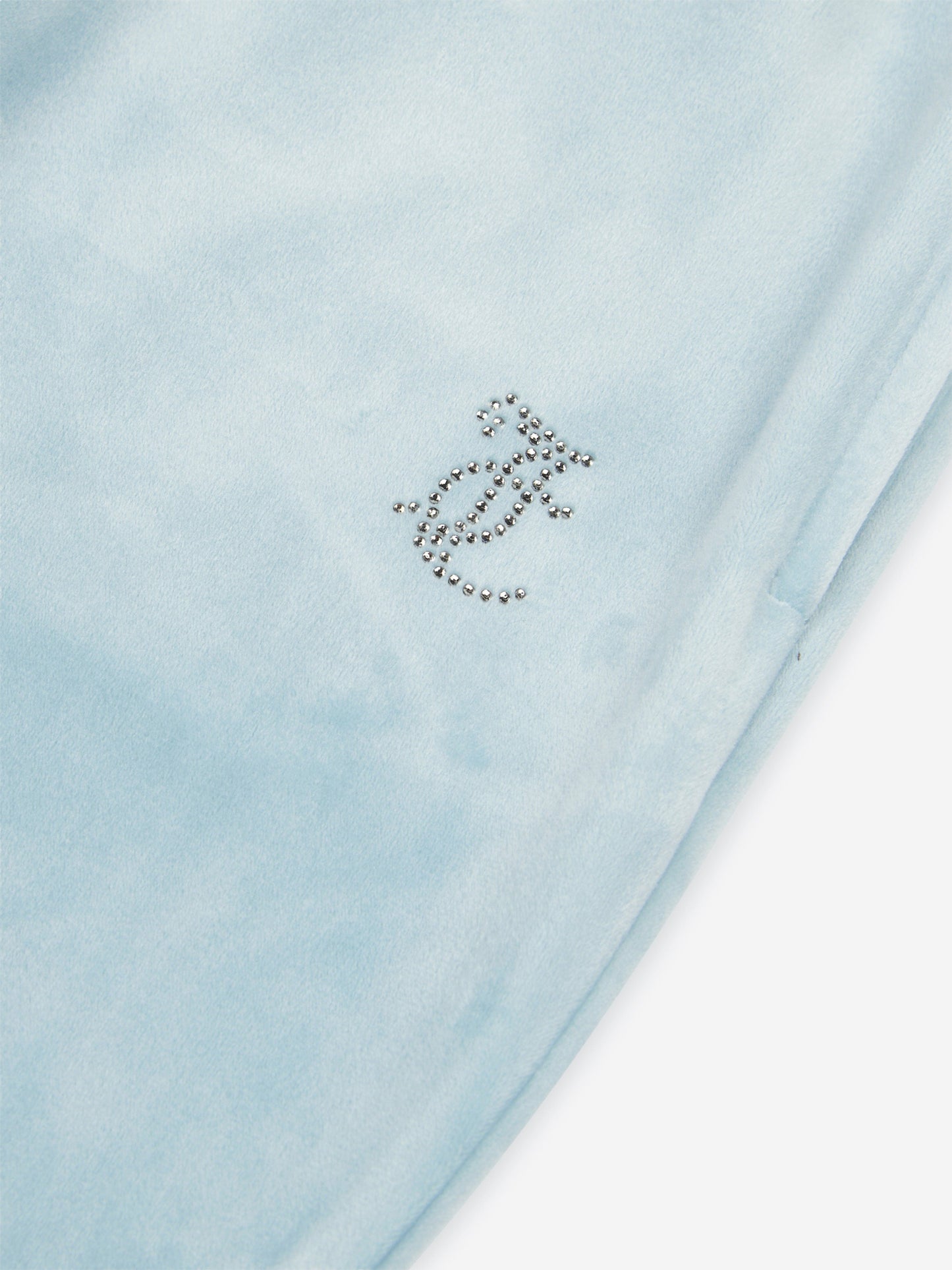 Juicy Couture Girls Diamante Logo Bootcut Joggers in Blue
