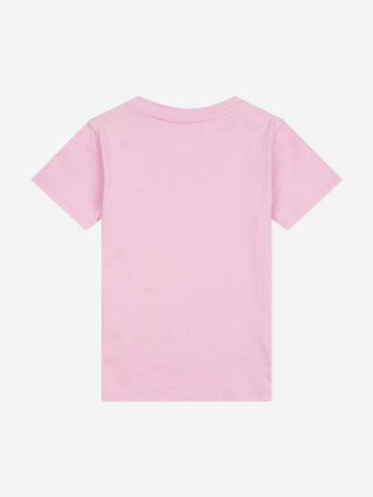 Juicy Couture Girls Diamante Logo Fitted T-Shirt in Pink