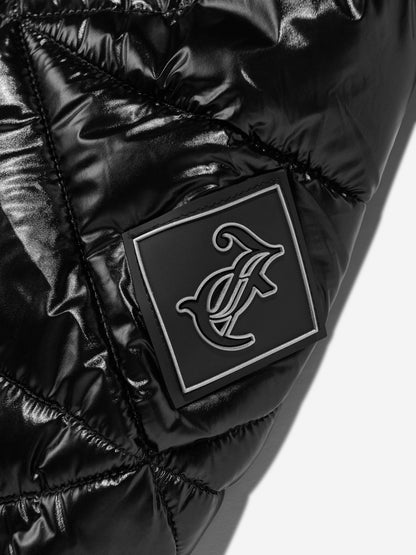 Juicy Couture 女童高亮系带羽绒夹克（黑色）