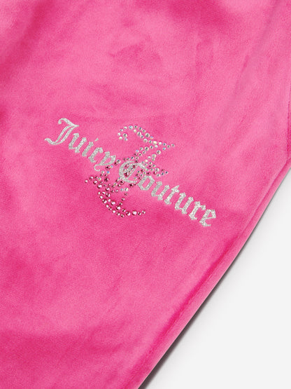 Juicy Couture Girls Diamante Logo Tracksuit in Pink