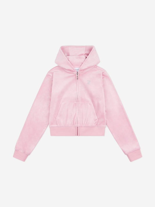 女童粉色Logo拉链上衣