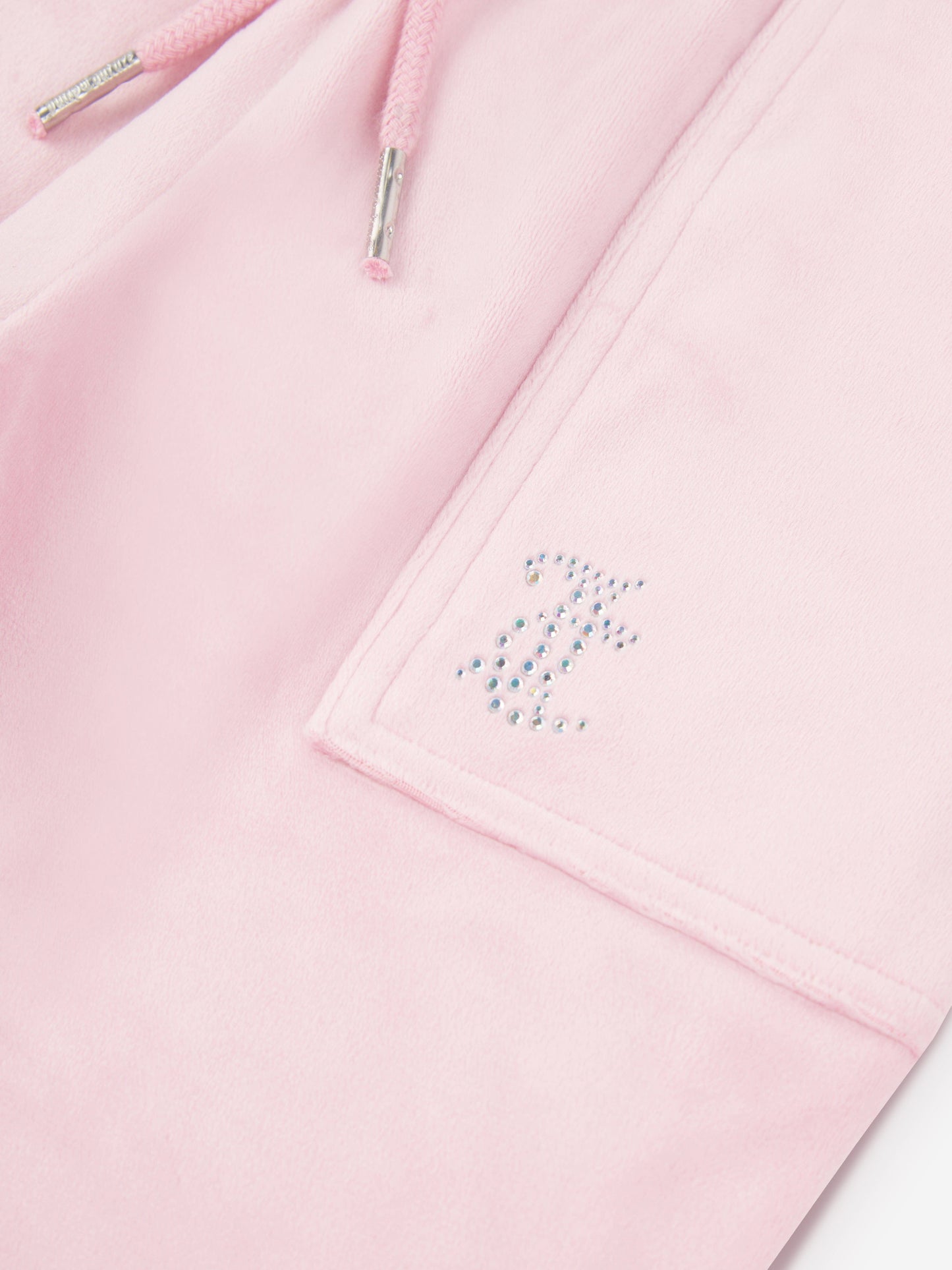 女童粉色Logo阔腿慢跑裤