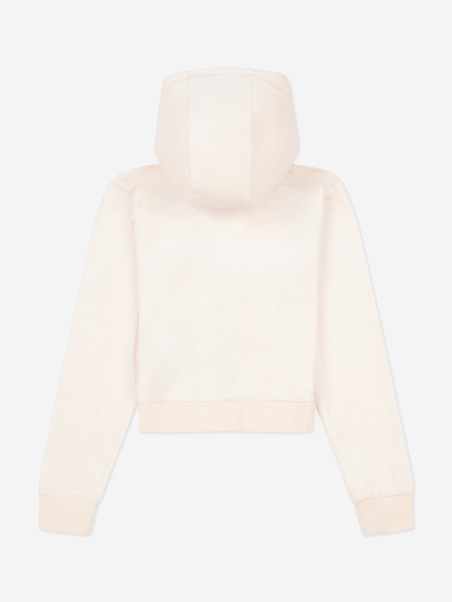 Juicy Couture Girls Tonal Velour Zip Up Top in Beige