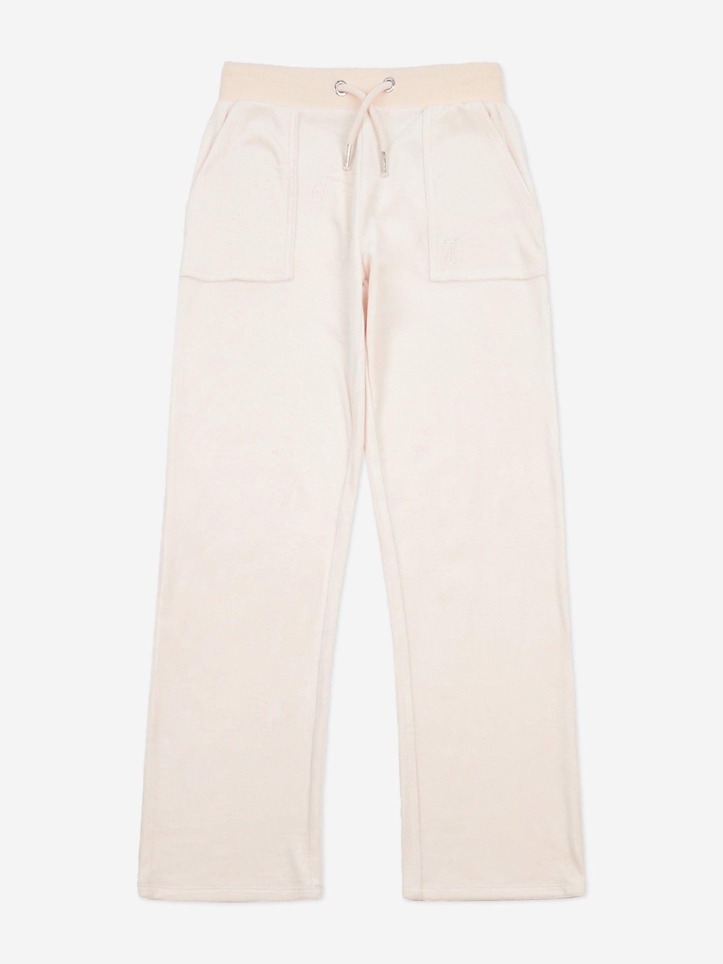 Girls Tonal Velour Zip Up Top in Beige