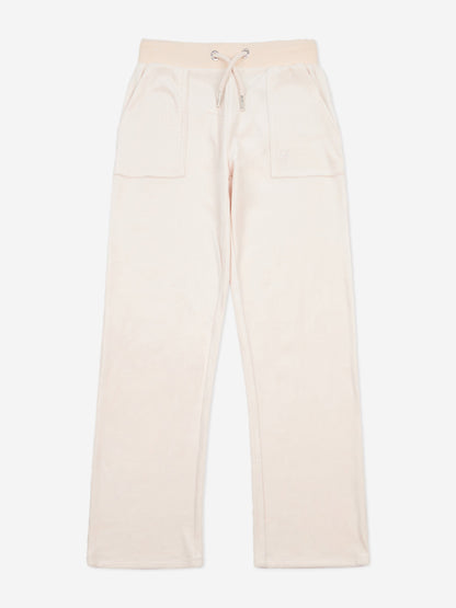 Girls Tonal Velour Zip Up Top in Beige