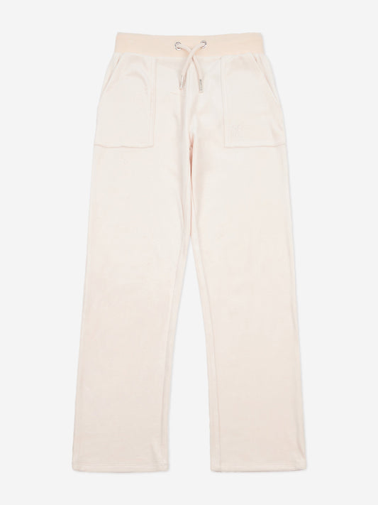 Girls Tonal Velour Zip Up Top in Beige