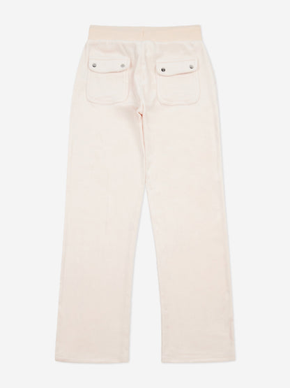 Girls Tonal Velour Zip Up Top in Beige