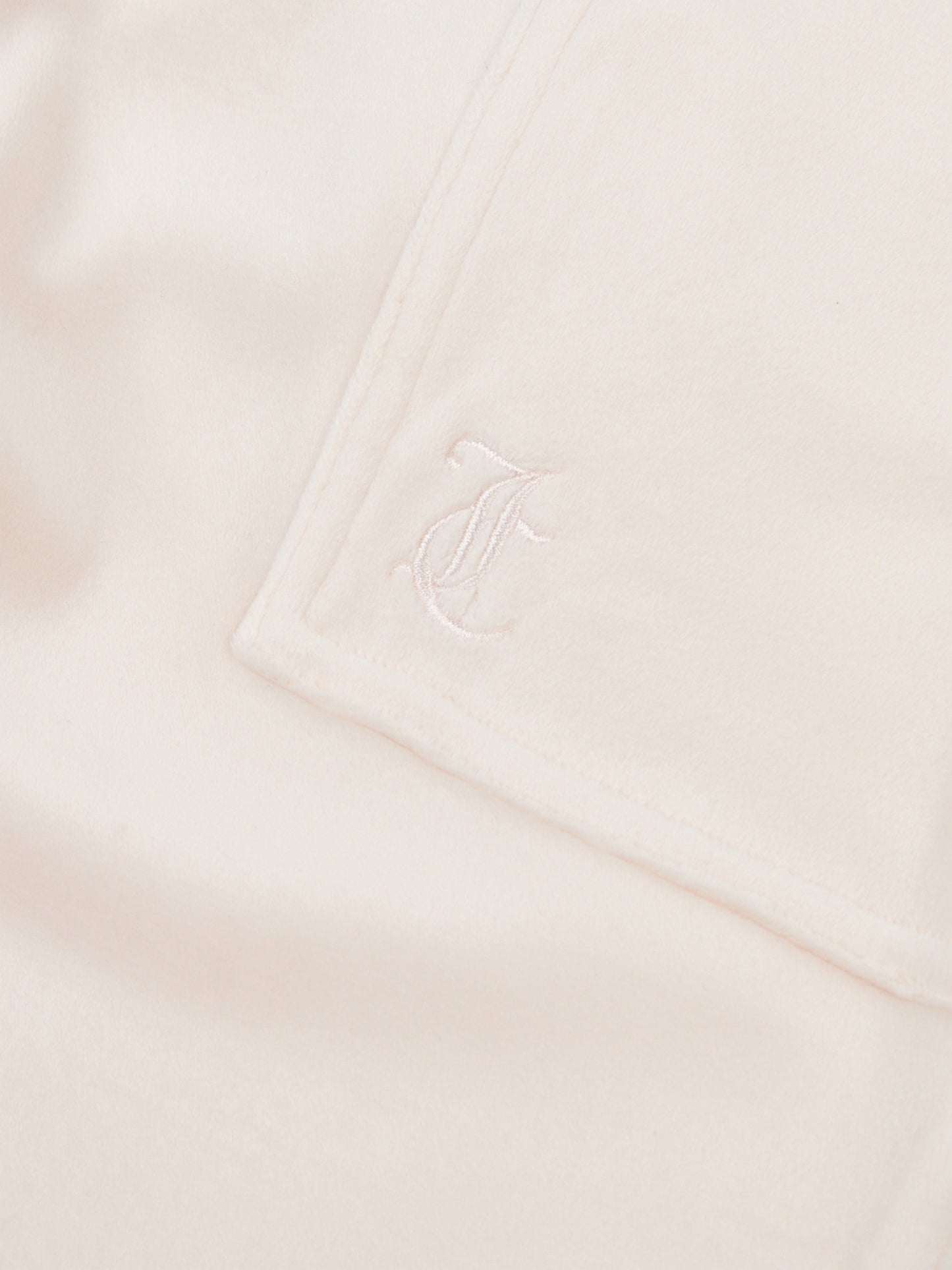 Girls Tonal Velour Zip Up Top in Beige