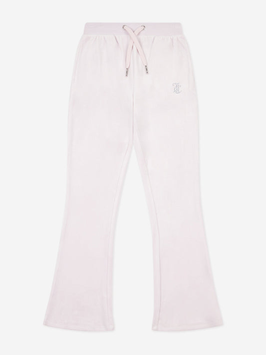 Girls Diamante Bootcut Joggers in Purple