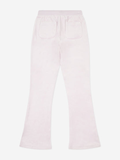 Girls Diamante Bootcut Joggers in Purple