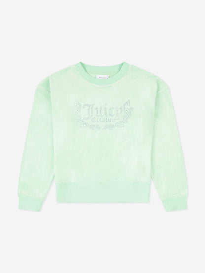 Girls Crew Neck Sweatshirt in Green