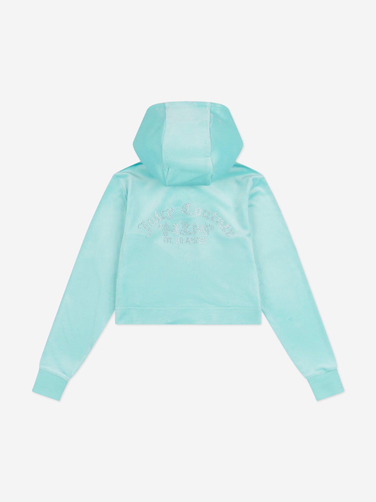 Girls Diamante Logo Zip Up Top in Blue