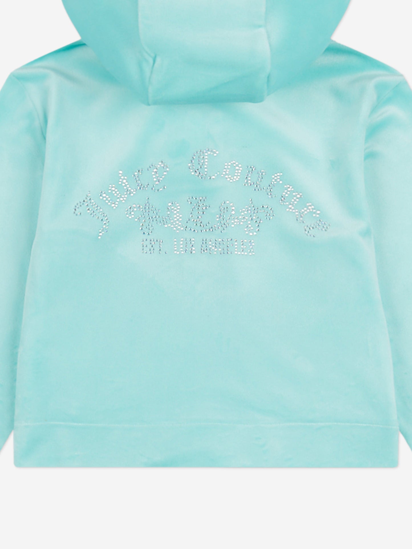 Girls Diamante Logo Zip Up Top in Blue