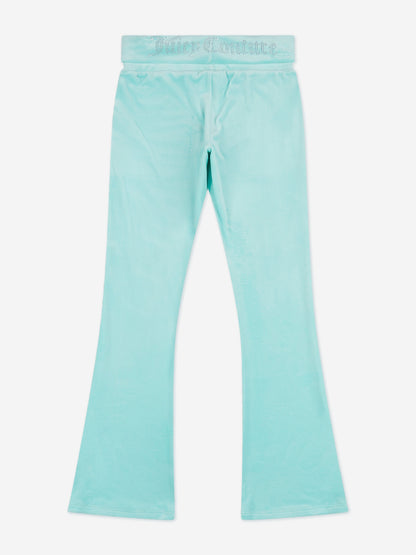 Girls Fold Over Waist Joggers in Blue