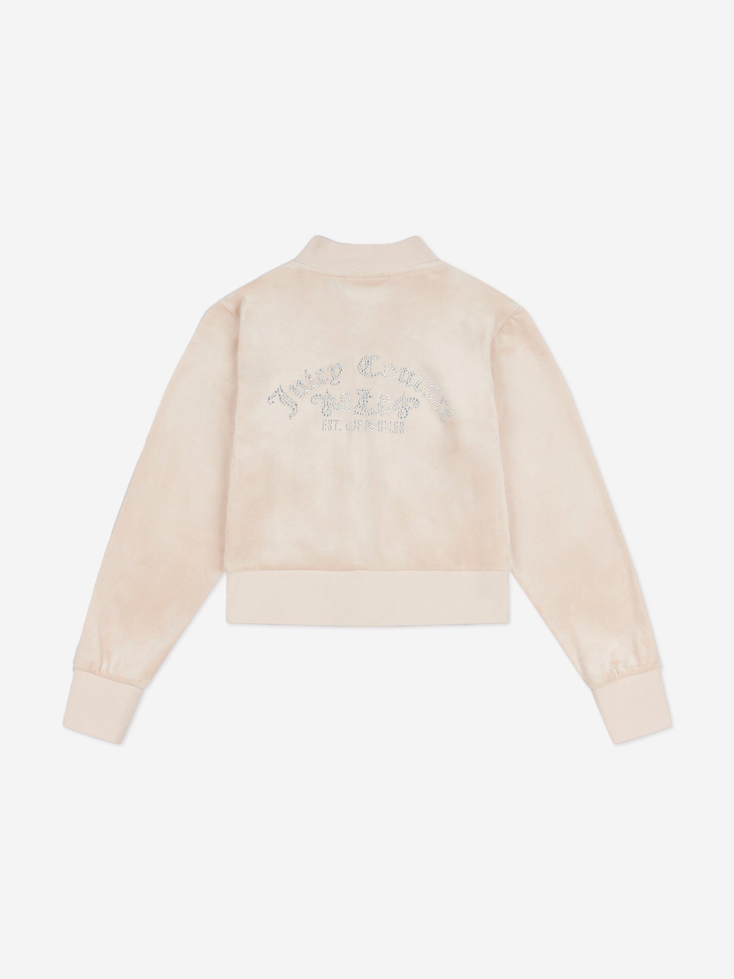 Girls Shorter Length Zip Up Top in Beige