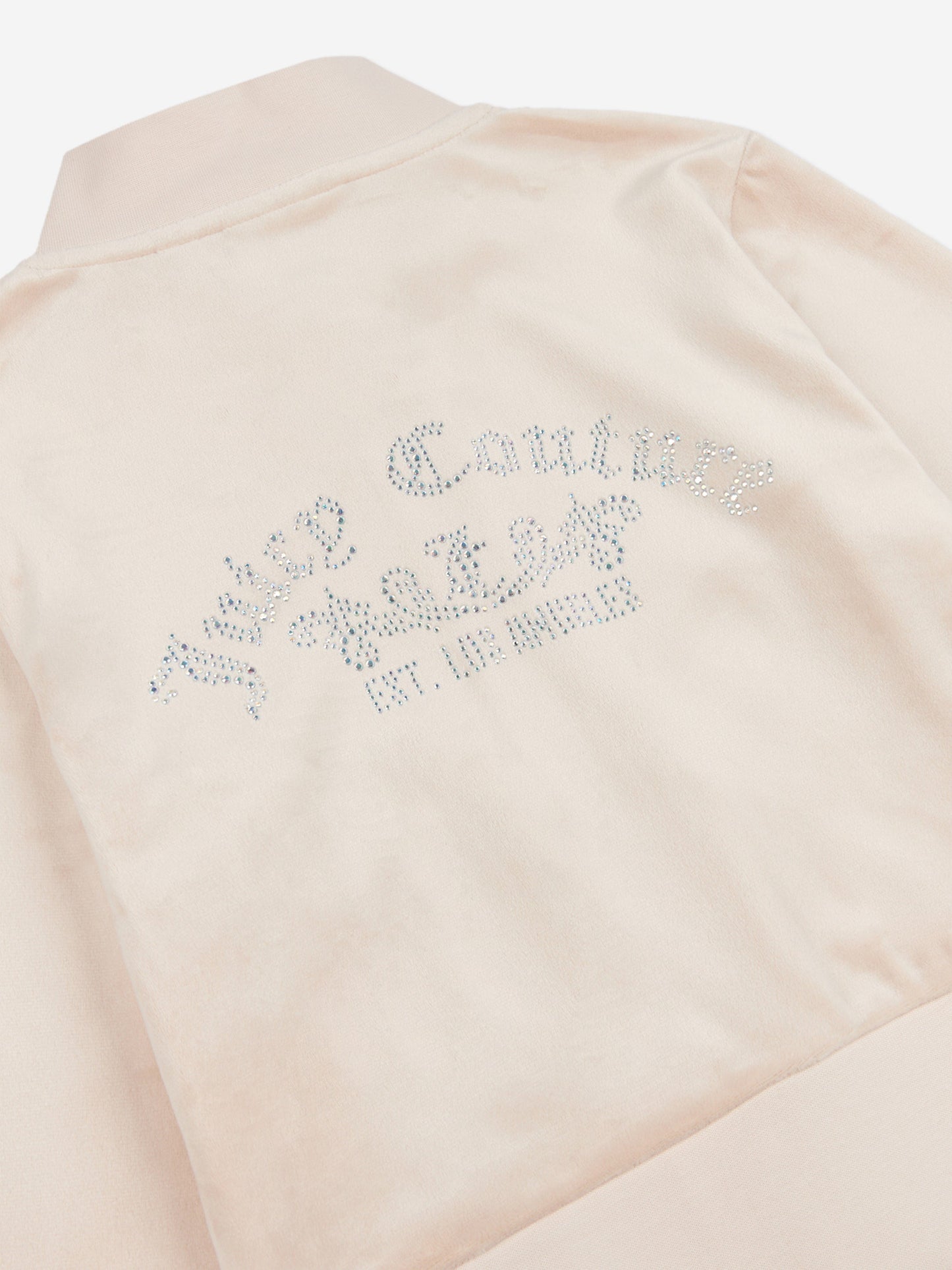 Girls Shorter Length Zip Up Top in Beige