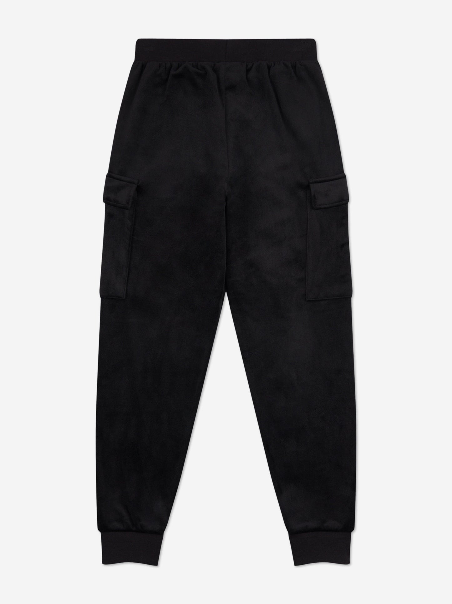 Girls Cargo Cuffed Joggers in Black