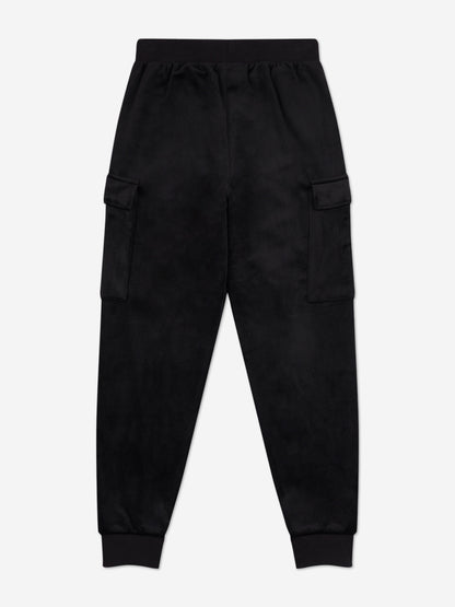 Girls Cargo Cuffed Joggers in Black