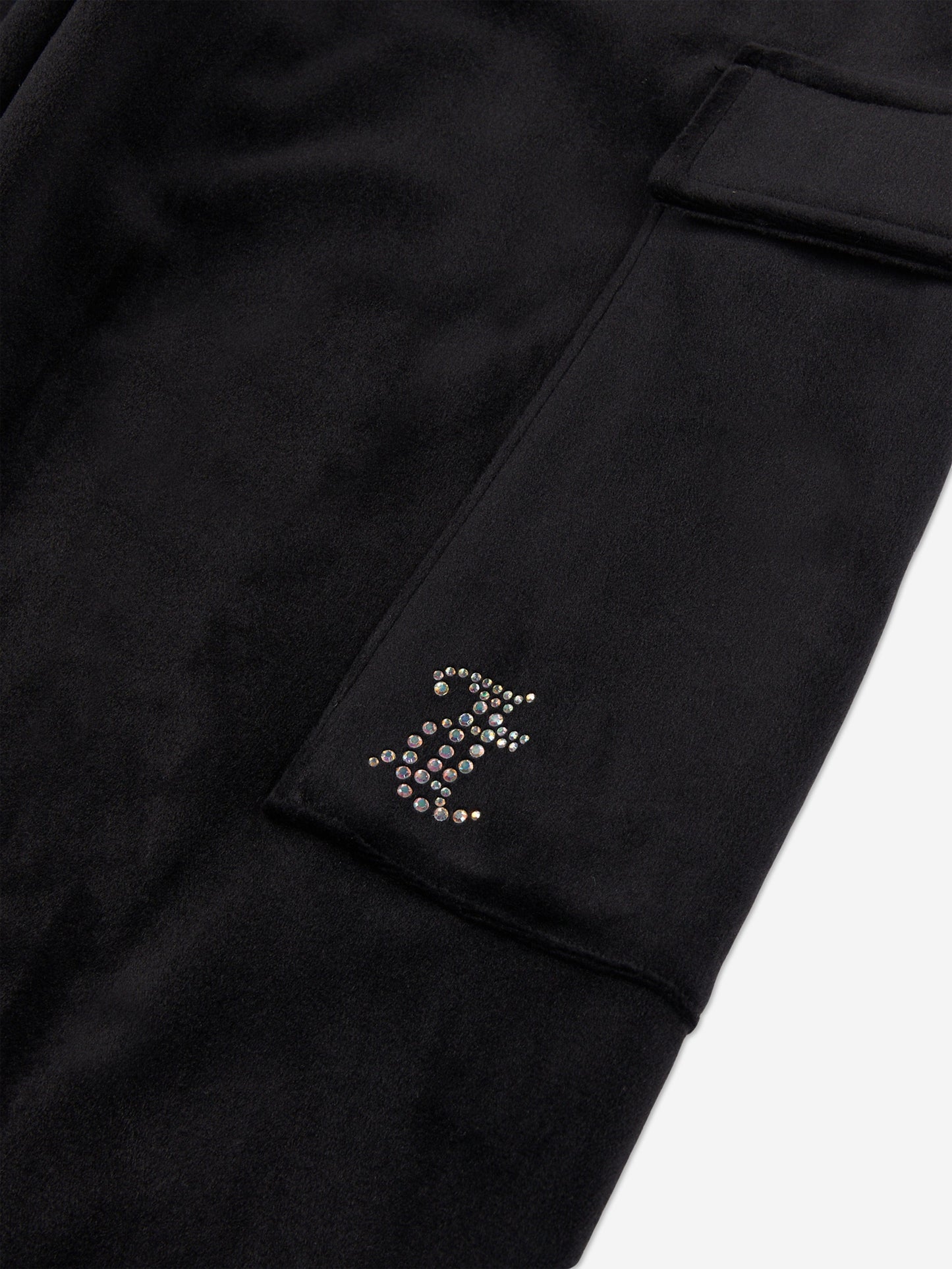 Girls Cargo Cuffed Joggers in Black