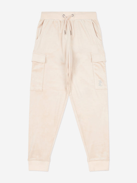Girls Cargo Cuffed Joggers in Beige