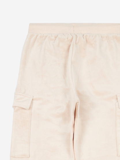 Girls Cargo Cuffed Joggers in Beige