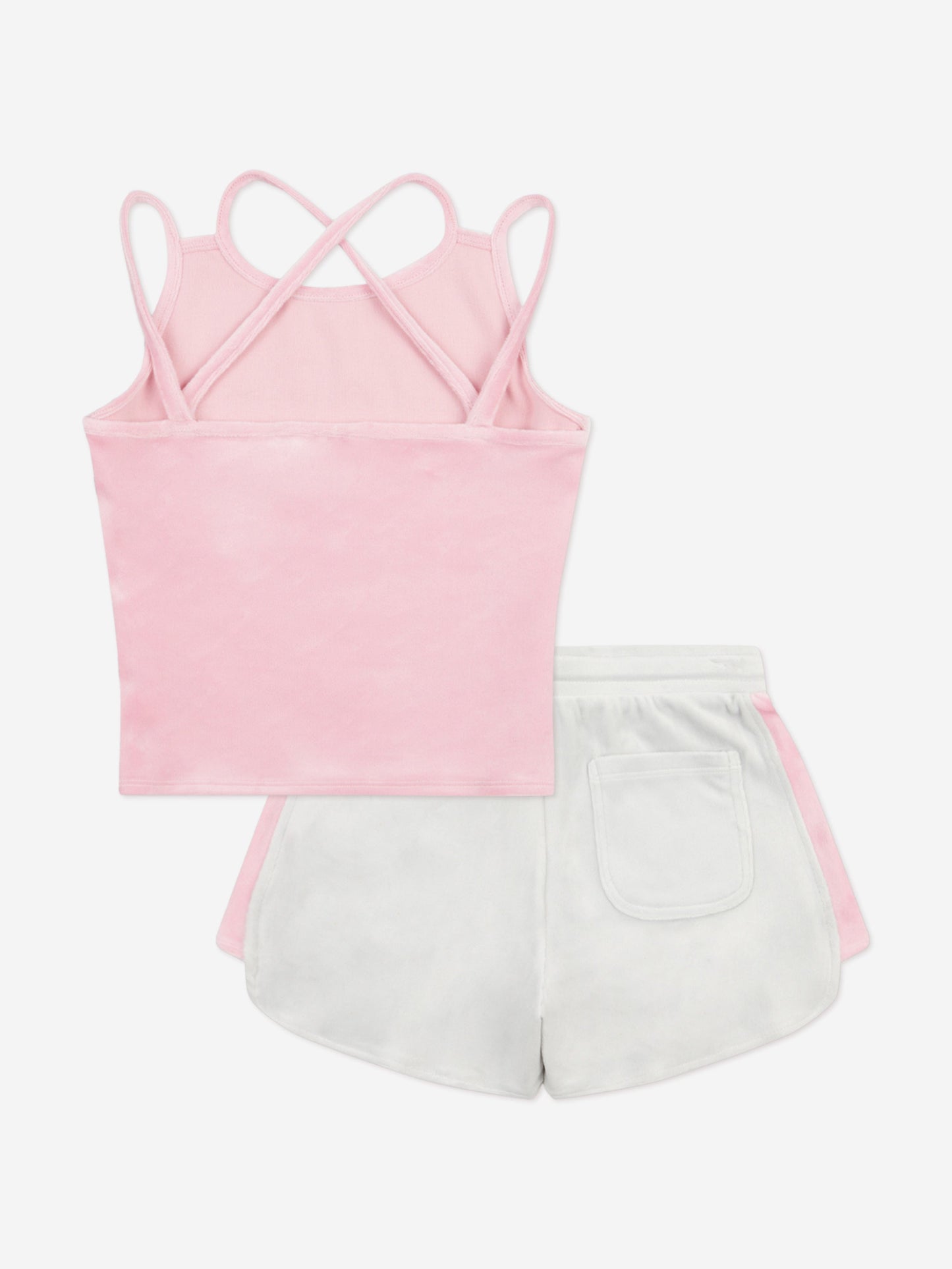 Juicy Couture Girls Velour Strappy Top and Runner Set in Pink